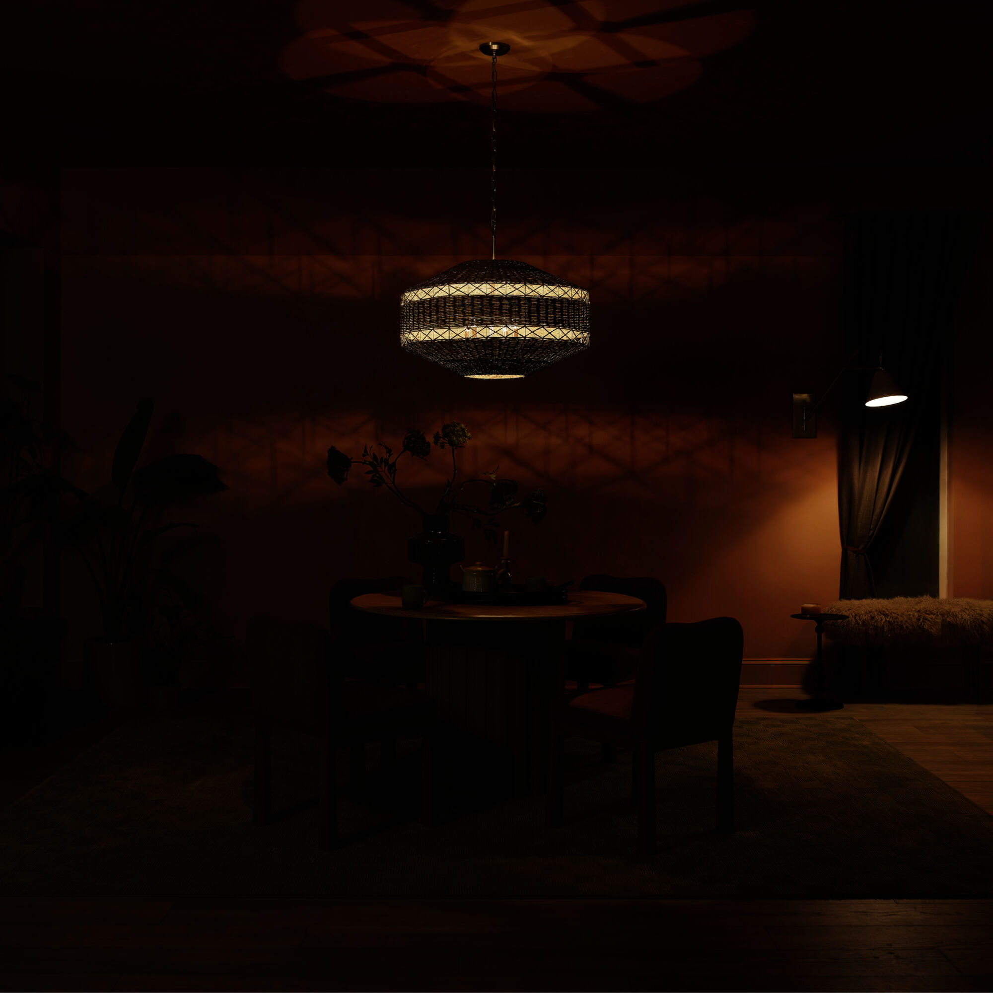 Lulo 4 Light Champagne Bronze Pendant Ceiling Light